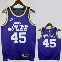 2023-24 JAZZ MITCHELL #45 purple Top Quality Top Quality Hot Pressing NBA Jersey (Retro Logo)