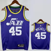 2023-24 JAZZ MITCHELL #45 purple Top Quality Top Quality Hot Pressing NBA Jersey (Retro Logo)
