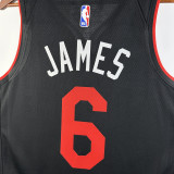 2023-24 HEAT JAMES #6 Black City Edition Top Quality Hot Pressing NBA Jersey (V领）