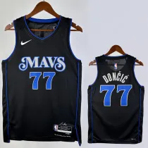 2023-24 Dallas Mavericks DONCIC #77 Black City Edition Top Quality Hot Pressing NBA Jersey(V领)