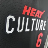 2023-24 HEAT JAMES #6 Black City Edition Top Quality Hot Pressing NBA Jersey (V领）