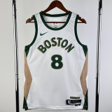 2023-24 CELTICS PORZINGIS #8 White City Edition Home Top Quality Hot Pressing NBA Jersey