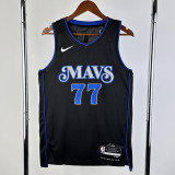 2023-24 Dallas Mavericks DONCIC #77 Black City Edition Top Quality Hot Pressing NBA Jersey(V领)