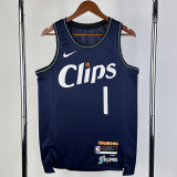 2023-24 Clippers HARDEN #1 Dark blue City Edition Top Quality Hot Pressing NBA Jersey