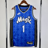 2023-24 Magic McGRADY #1 Dark Blue Top Quality Hot Pressing NBA Jersey (Retro Logo)(V领)
