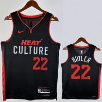 2023-24 HEAT BUTLER #22 Black City Edition Top Quality Hot Pressing NBA Jersey (V领）