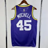 2023-24 JAZZ MITCHELL #45 purple Top Quality Top Quality Hot Pressing NBA Jersey (Retro Logo)