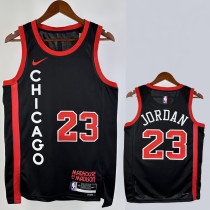 2023-24 BULLS JORDAN #23 Black City Edition Top Quality Hot Pressing NBA Jersey