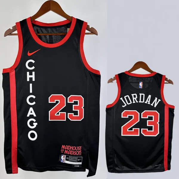 2023-24 BULLS JORDAN #23 Black City Edition Top Quality Hot Pressing NBA Jersey