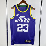 2023-24 JAZZ MARKKANEN #23 purple Top Quality Top Quality Hot Pressing NBA Jersey (Retro Logo)