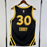 2023-24 WARRIORS CURRY #30 Black City Edition Top Quality Hot Pressing NBA Jersey (V领)