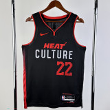 2023-24 HEAT BUTLER #22 Black City Edition Top Quality Hot Pressing NBA Jersey (V领）