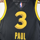 2023-24 WARRIORS PAUL #3 Black City Edition Top Quality Hot Pressing NBA Jersey (V领)