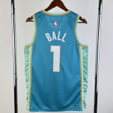 2023-24 Hornets BALL #1 Blue City Edition Top Quality Hot Pressing NBA Jersey