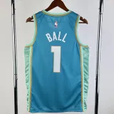 2023-24 Hornets BALL #1 Blue City Edition Top Quality Hot Pressing NBA Jersey