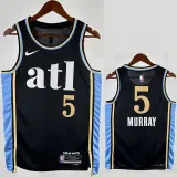2023-24 Hawks MURRAY #5 Black City Edition Top Quality Hot Pressing NBA Jersey