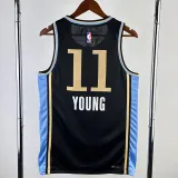 2023-24 Hawks YOUNG #11 Black City Edition Top Quality Hot Pressing NBA Jersey