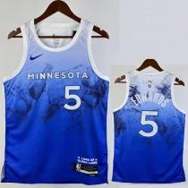 2023-24 Timberwolves EDWARDS #5 Blue City Edition Top Quality Hot Pressing NBA Jersey