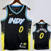 2023-24 Indiana Pacers HALLBURTON #0 Black City Edition Top Quality Hot Pressing NBA Jersey