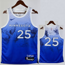 2023-24 Timberwolves ROSE #25 Blue City Edition Top Quality Hot Pressing NBA Jersey
