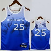 2023-24 Timberwolves ROSE #25 Blue City Edition Top Quality Hot Pressing NBA Jersey