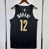 2023-24 Grizzlies MORANT #12 Black City Edition Top Quality Hot Pressing NBA Jersey
