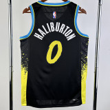 2023-24 Indiana Pacers HALLBURTON #0 Black City Edition Top Quality Hot Pressing NBA Jersey