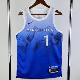 2023-24 Timberwolves ANDERSON #1 Blue City Edition Top Quality Hot Pressing NBA Jersey