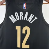 2023-24 Grizzlies MORANT #12 Black City Edition Top Quality Hot Pressing NBA Jersey