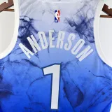 2023-24 Timberwolves ANDERSON #1 Blue City Edition Top Quality Hot Pressing NBA Jersey