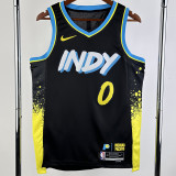 2023-24 Indiana Pacers HALLBURTON #0 Black City Edition Top Quality Hot Pressing NBA Jersey