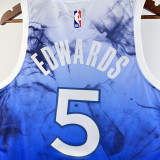 2023-24 Timberwolves EDWARDS #5 Blue City Edition Top Quality Hot Pressing NBA Jersey