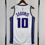 2022-23 KINGS SABONIS #10 White Home Top Quality Hot Pressing NBA Jersey(V领）