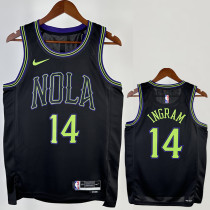 2023-24 Pelicans INGRAM #14 Black City Edition Top Quality Hot Pressing NBA Jersey