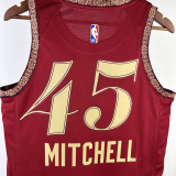 2023-24 Cleveland Cavaliers MITCHLL #45 Red City Edition Top Quality Hot Pressing NBA Jersey