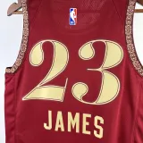 2023-24 Cleveland Cavaliers JAMES #23 Red City Edition Top Quality Hot Pressing NBA Jersey