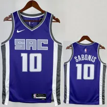 2022-23 KINGS SABONIS #10 Purple Away Top Quality Hot Pressing NBA Jersey(V领）