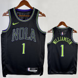 2023-24 Pelicans WILLIAMSON #1 Black City Edition Top Quality Hot Pressing NBA Jersey