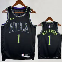 2023-24 Pelicans WILLIAMSON #1 Black City Edition Top Quality Hot Pressing NBA Jersey