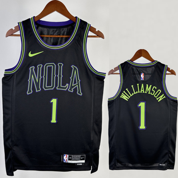 2023-24 Pelicans WILLIAMSON #1 Black City Edition Top Quality Hot Pressing NBA Jersey