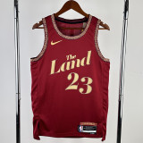 2023-24 Cleveland Cavaliers JAMES #23 Red City Edition Top Quality Hot Pressing NBA Jersey
