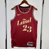2023-24 Cleveland Cavaliers JAMES #23 Red City Edition Top Quality Hot Pressing NBA Jersey