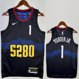2023-24 Nuggets PORTERJR. #1 Black City Edition Top Quality Hot Pressing NBA Jersey