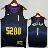 2023-24 Nuggets PORTERJR. #1 Black City Edition Top Quality Hot Pressing NBA Jersey