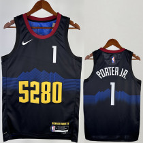 2023-24 Nuggets PORTERJR. #1 Black City Edition Top Quality Hot Pressing NBA Jersey
