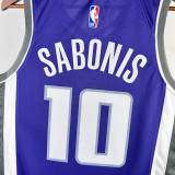 2022-23 KINGS SABONIS #10 Purple Away Top Quality Hot Pressing NBA Jersey(V领）