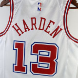 2023-24 ROCKETS HARDEN #13 White City Edition Home Top Quality Hot Pressing NBA Jersey