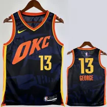 2023-24 OKC Thunder GEORGE #13 Dark Blue City Edition Top Quality Hot Pressing NBA Jersey