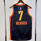 2023-24 OKC Thunder HOLMGREN #7 Dark Blue City Edition Top Quality Hot Pressing NBA Jersey