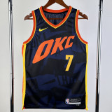2023-24 OKC Thunder HOLMGREN #7 Dark Blue City Edition Top Quality Hot Pressing NBA Jersey